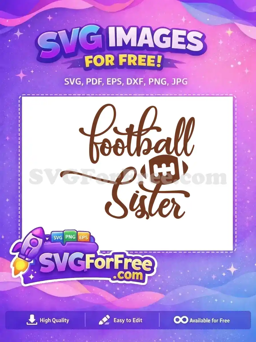 Free Football Sister Free Game Day Brown Free SVG