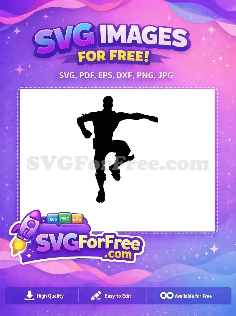 Free Black Silhouette Fortnite Dance Pose Free Emote Fortnite Free SVG