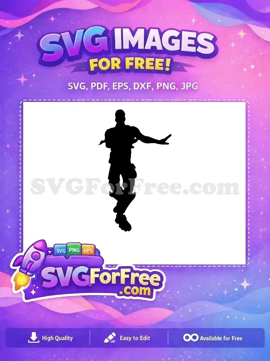 Free Black Silhouette Lean Free Fortnite Dance Pose Free SVG