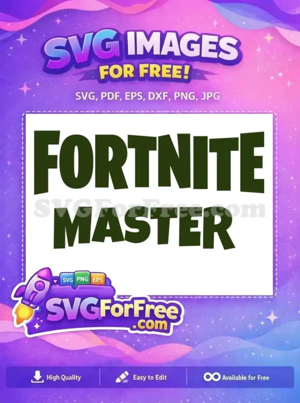 Free Dark Green Free Fortnite Master Game Free SVG