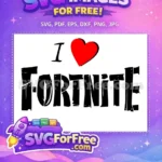 Free Red Heart Free I Love Fortnite Free SVG - Instant Download