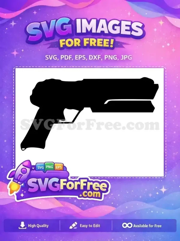 Free Fortnite Pistol Weapon Free Black Silhouette Fortnite Free SVG