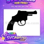 Free Black Silhouette Revolver Free Pistol Outline Fortnite Free SVG - Instant Download