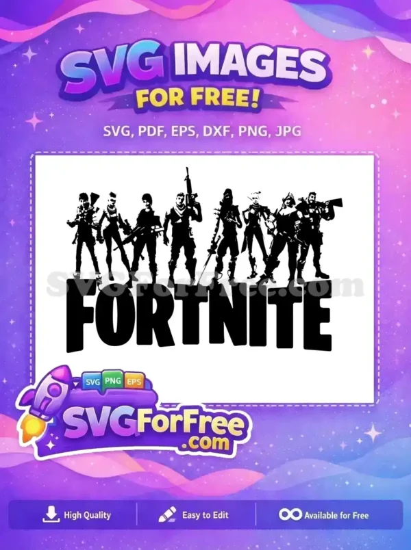 Free Armed Characters Free Group Posing Fortnite Free SVG
