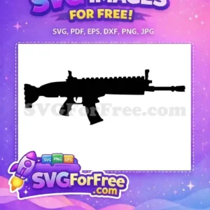 Free Assault Rifle Free Black Silhouette Fortnite Free SVG 1