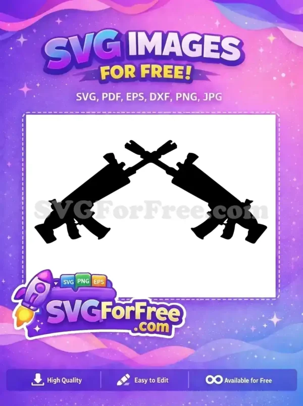 Free Black Assault Rifles Free Crossed Fortnite Free SVG
