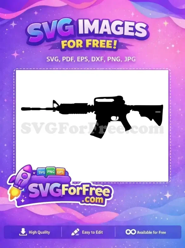 Free Assault Rifle Silhouette Free Tactical Weapon Fortnite Free SVG