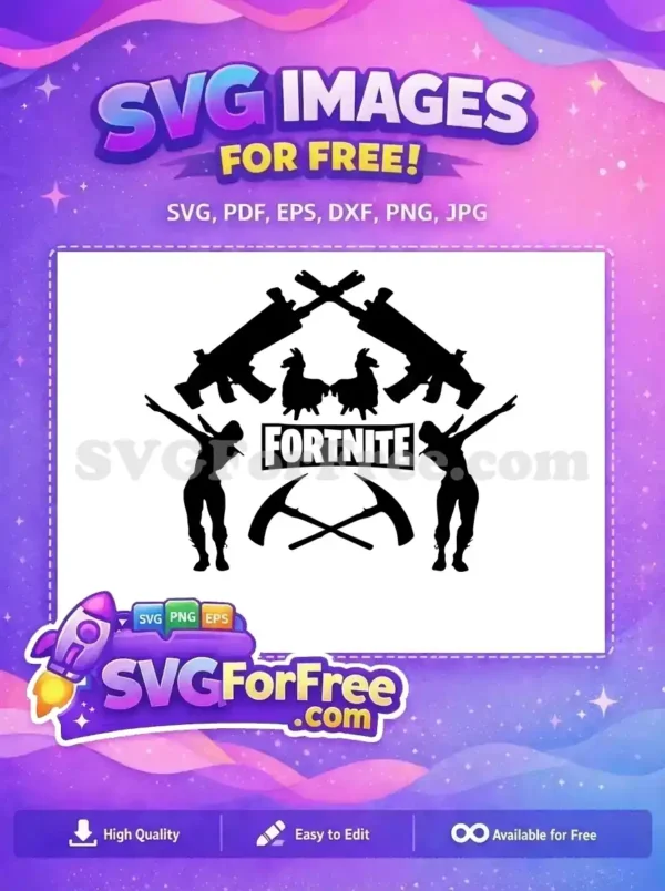 Free Dabbing Pose Free Llama Guns Fortnite Free SVG 1