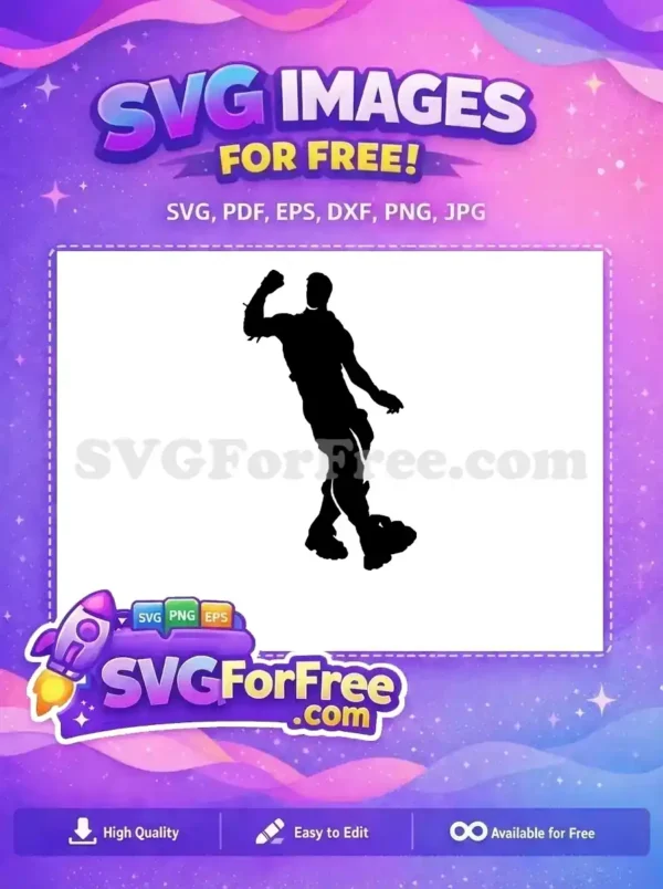 Free Victory Pose Free Black Silhouette Fortnite Free SVG 3