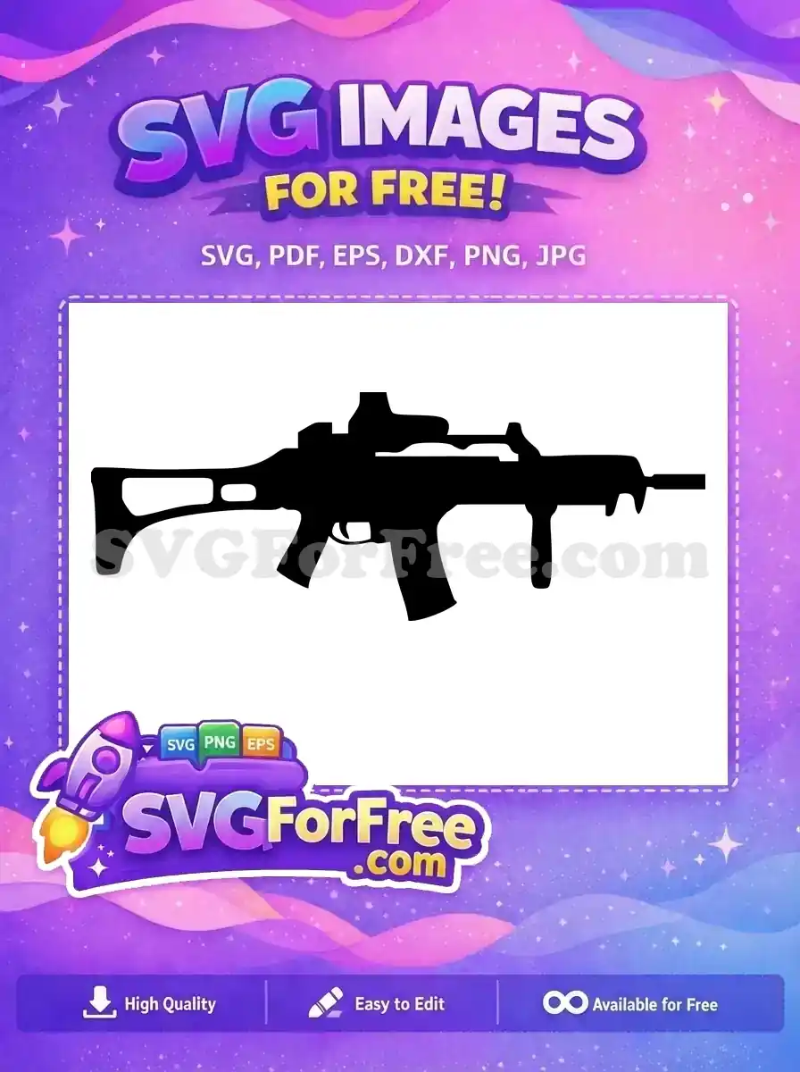 Free Assault Rifle Free Black Silhouette Fortnite Free SVG 2