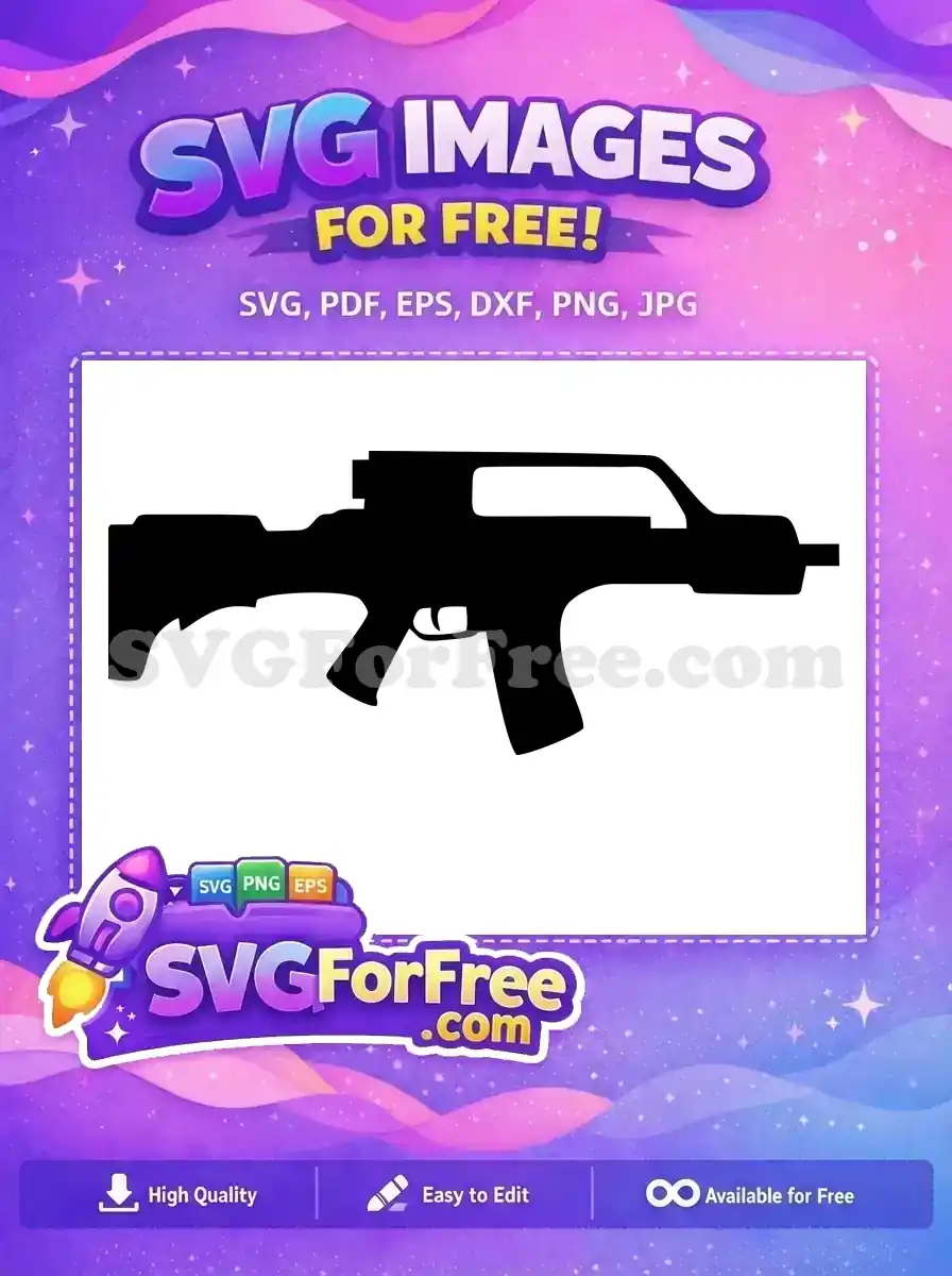 Free Black Assault Rifle Free Fortnite Gun Free SVG 1