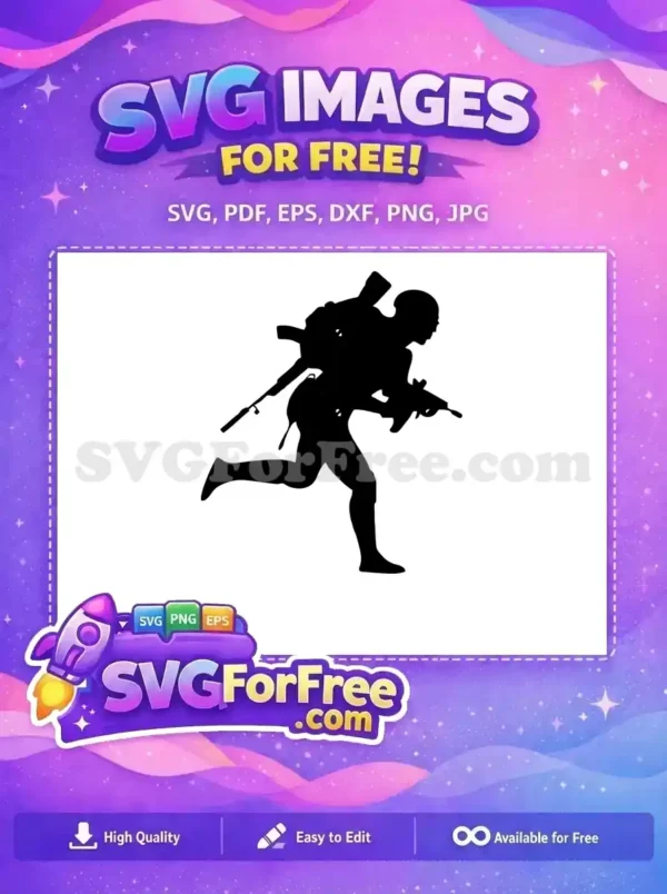 Free Running Silhouette Free Dual Wielding Fortnite Free SVG