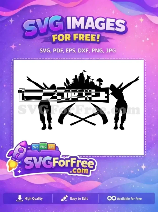 Free Fortnite Characters Silhouette Free Crossed Pickaxes Fortnite Free SVG