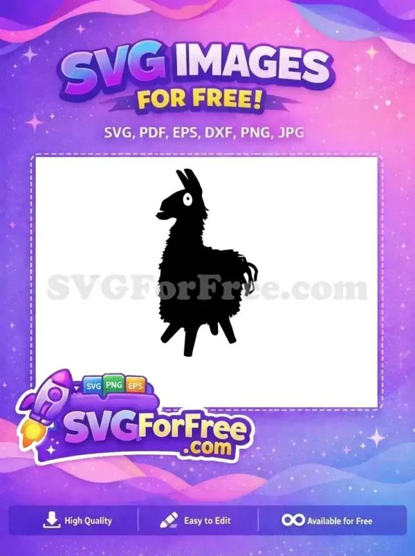 Free Black Llama Free Fortnite Character Dark Free SVG
