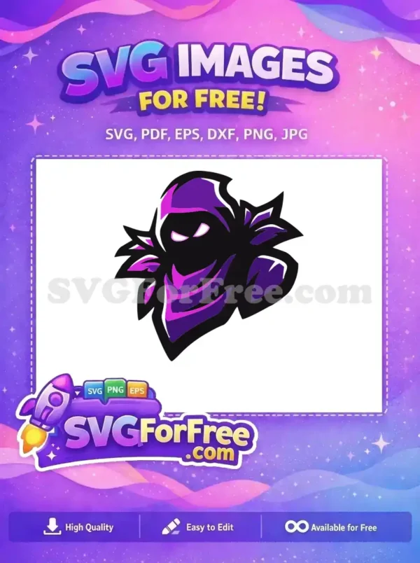 Free Purple Raven Mask Free Glowing Eyes Fortnite Free SVG