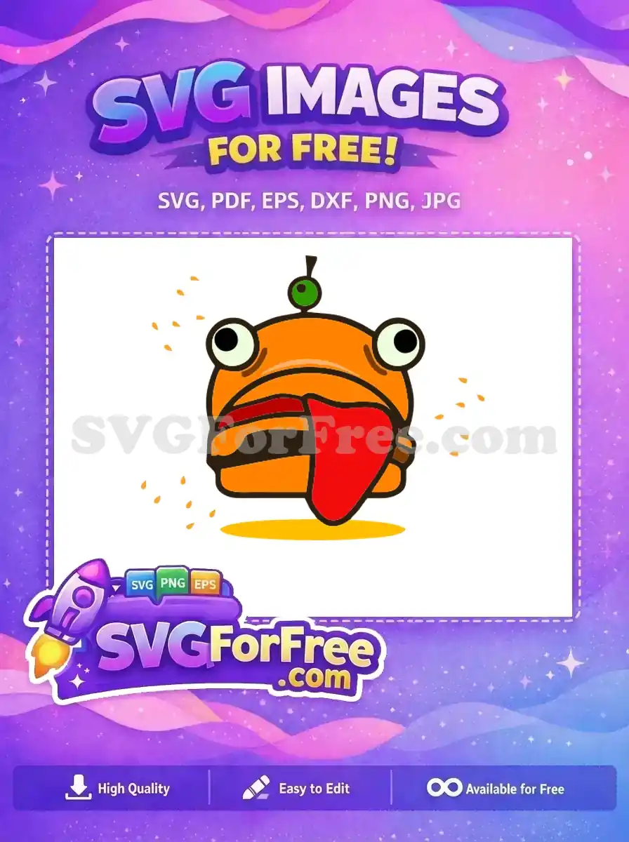 Free Orange Burger Tongue Free Fortnite Character Free SVG