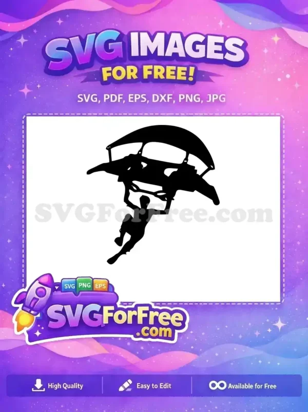 Free Fortnite Skydiver Free Glider Silhouette Fortnite Free SVG Free Fortnite Skydiver Free Glider Silhouette Fortnite Free SVG