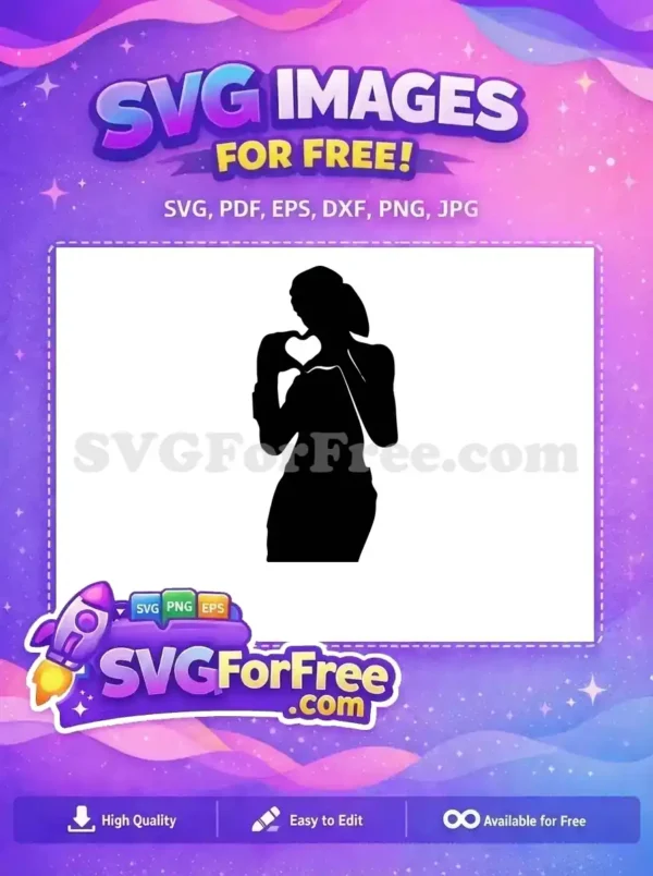 Free Black Silhouette Free Heart Hands Fortnite Free SVG