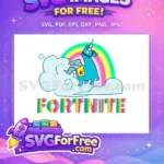 Free Blue Llama Rainbow Free Cloud Fortnite Free SVG - Instant Download