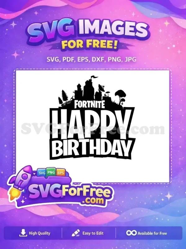 Free Fortnite Castle Free Birthday Invitation Fortnite Free SVG