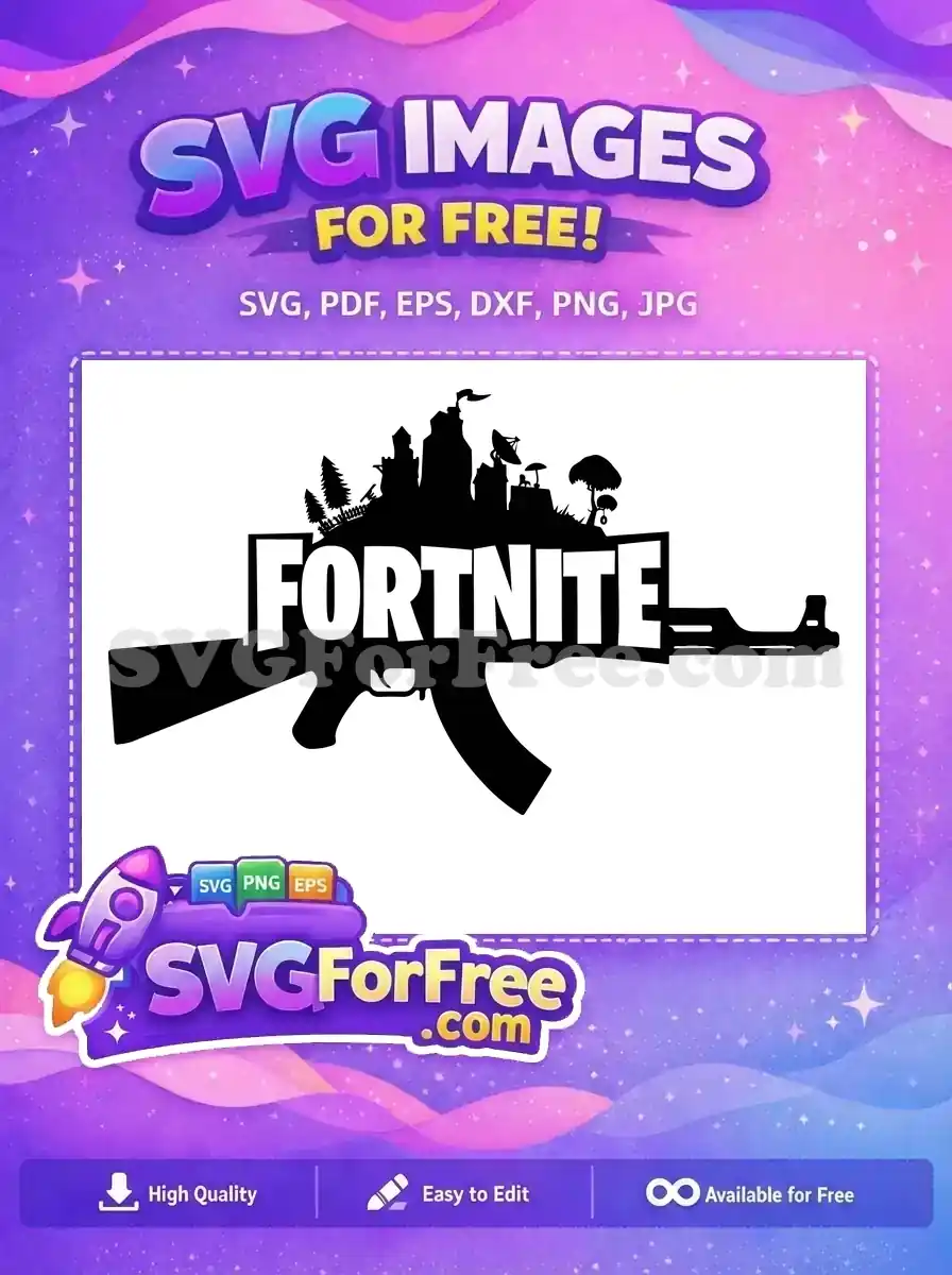 Free Black Gun Free Fortnite Cityscape Fortnite Free SVG