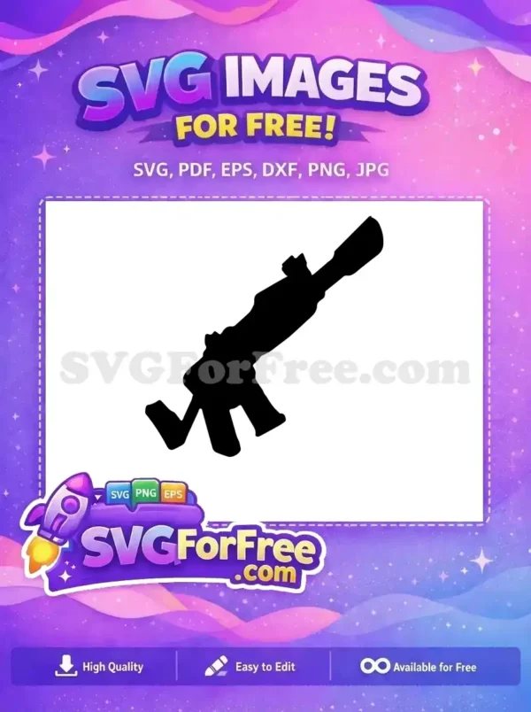 Free Black Silhouette Free Assault Rifle Fortnite Free SVG