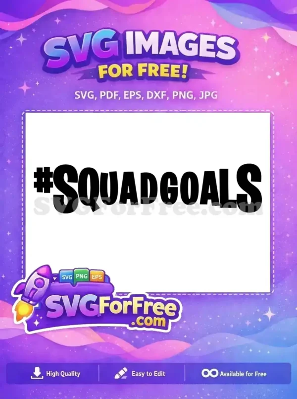 Free Hashtag Squadgoals Free Black Bold Font Fortnite Free SVG
