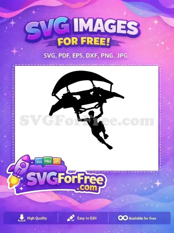 Free Glider Silhouette Free Skydiving Pose Fortnite Free SVG