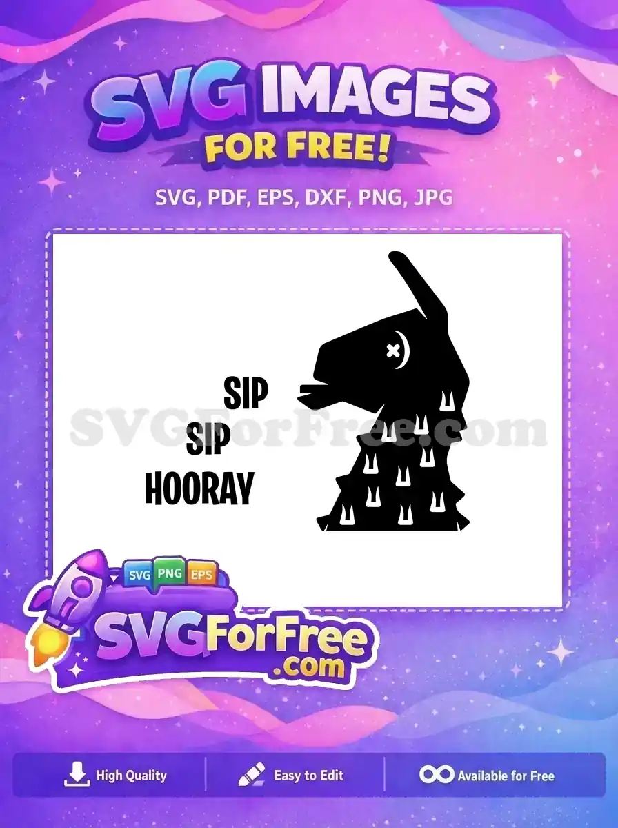 Free Black Llama Pinata Free Sip Hooray Fortnite Free SVG