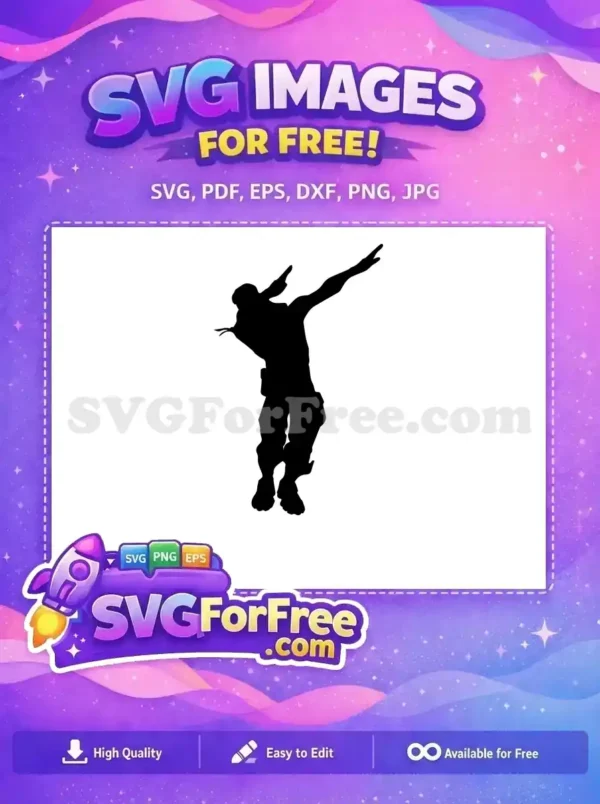 Free Dabbing Pose Free Fortnite Character Silhouette Free SVG