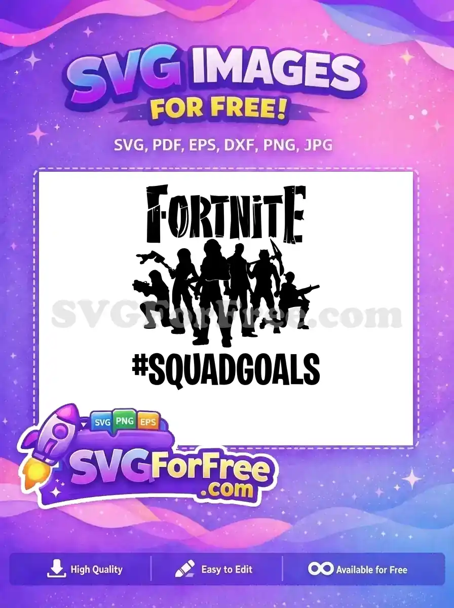 Free Squad Goals Free Black Silhouette Fortnite Free SVG