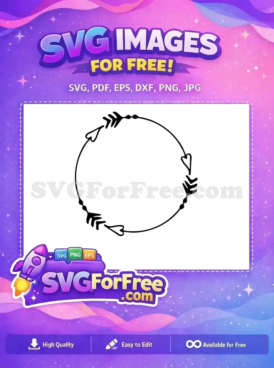 Free Arrowhead Hearts Free Circle Frames Category 1 Free SVG
