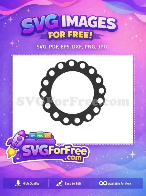 Free Scalloped Border Free Circle Frames SVG Free SVG