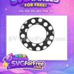 Free Circle Polka Dots Free Black White Frame Free SVG - Instant Download