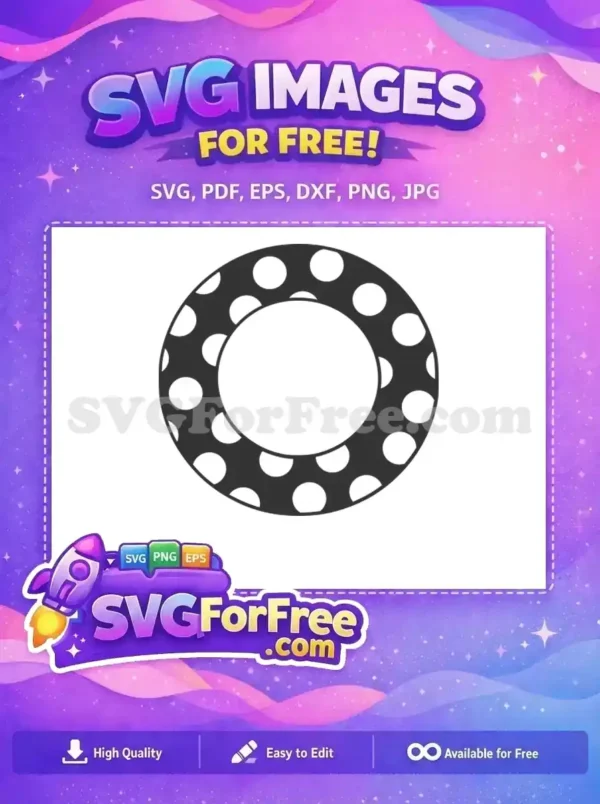 Free Circle Polka Dots Free Black White Frame Free SVG