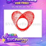 Free Red Heart Frame Free Fingerprint Texture Category 1 Free SVG - Instant Download
