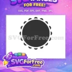 Free Circle Frame Free Scalloped Edges Design Free SVG - Instant Download