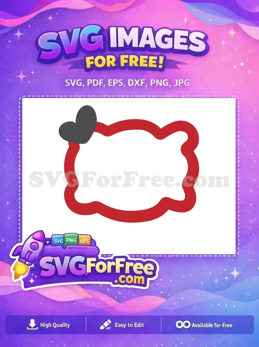 Free Red Border Free Gray Heart Frame Free SVG