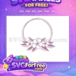 Free Circular Floral Frame Free Flower Accents Design Free SVG - Instant Download