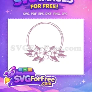 Free Circular Floral Frame Free Flower Accents Design Free SVG