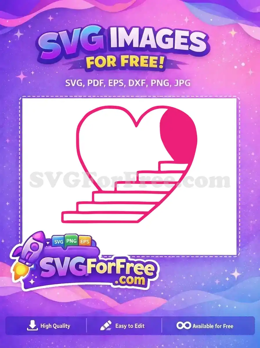Free Pink Heart Steps Free Love Frames Free SVG
