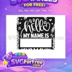 Free Hello Name Tag Free Floral Elements Design Free SVG - Instant Download