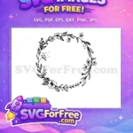Free Floral Black Frame Free Botanical Wreath Design Free SVG - Instant Download