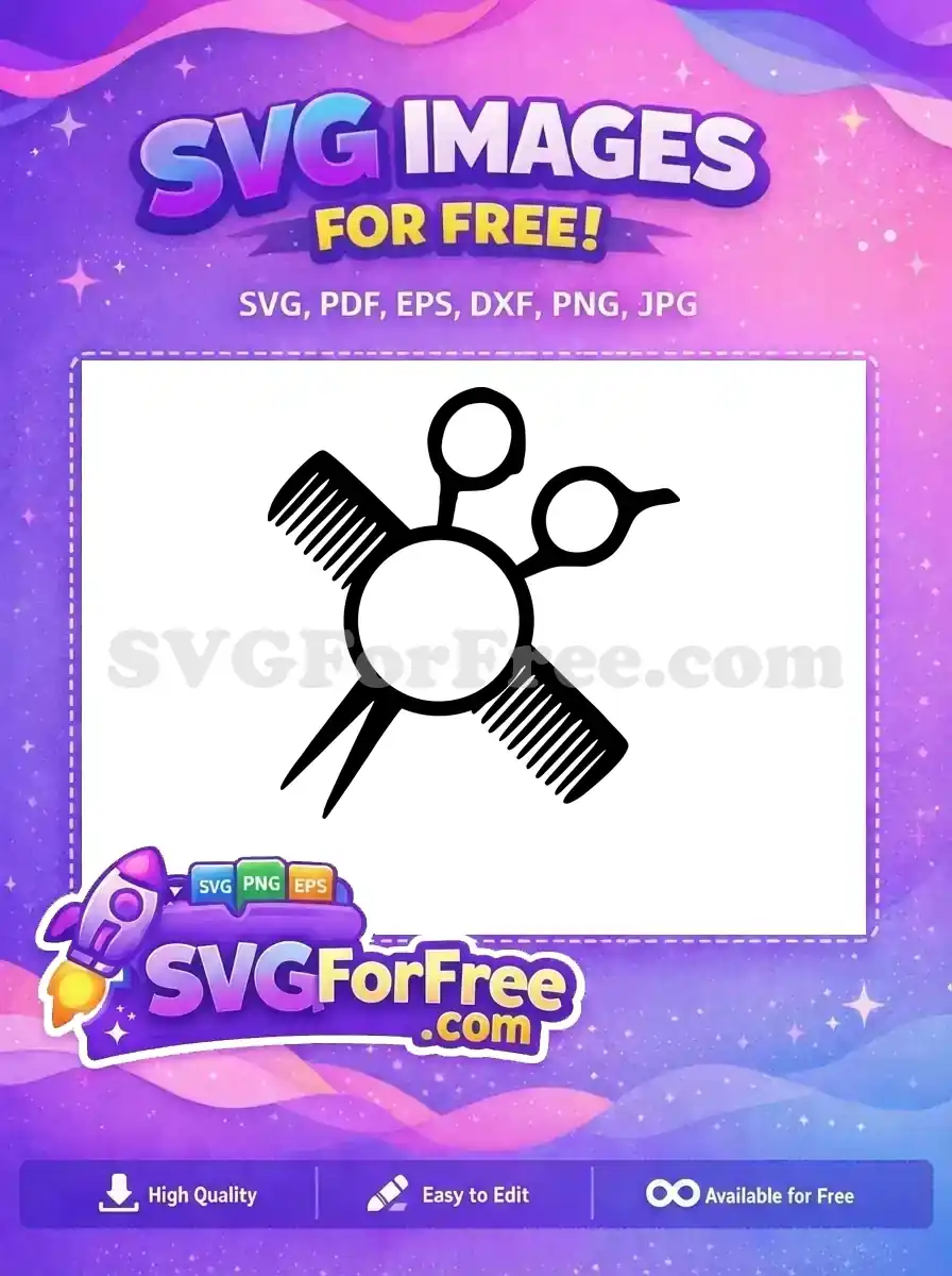 Free Hair Salon Free Comb Scissors Frames Free SVG