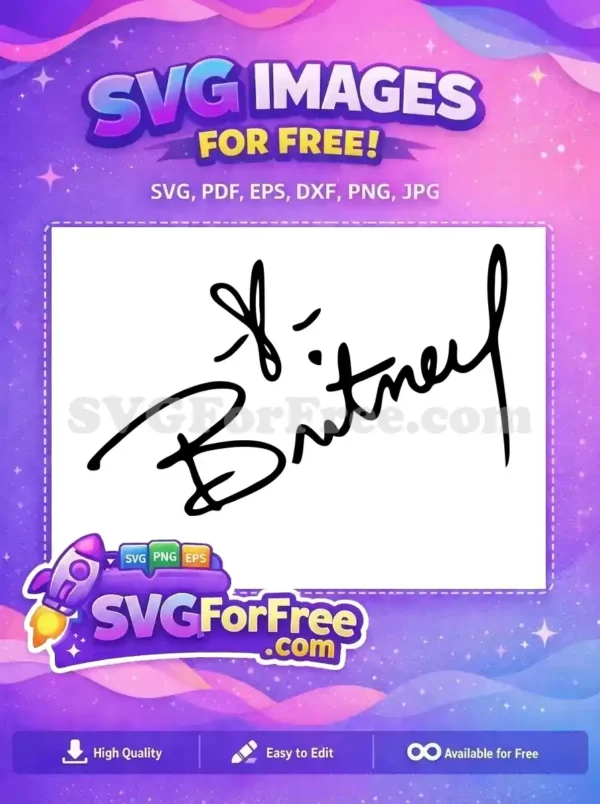 Free Britney Spears Signature Free Handwritten Calligraphy Free SVG Free Britney Spears Signature Free Handwritten Calligraphy Free SVG