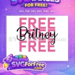 Free Pink Letters Free Cursive Britney Graphic Free SVG - Instant Download