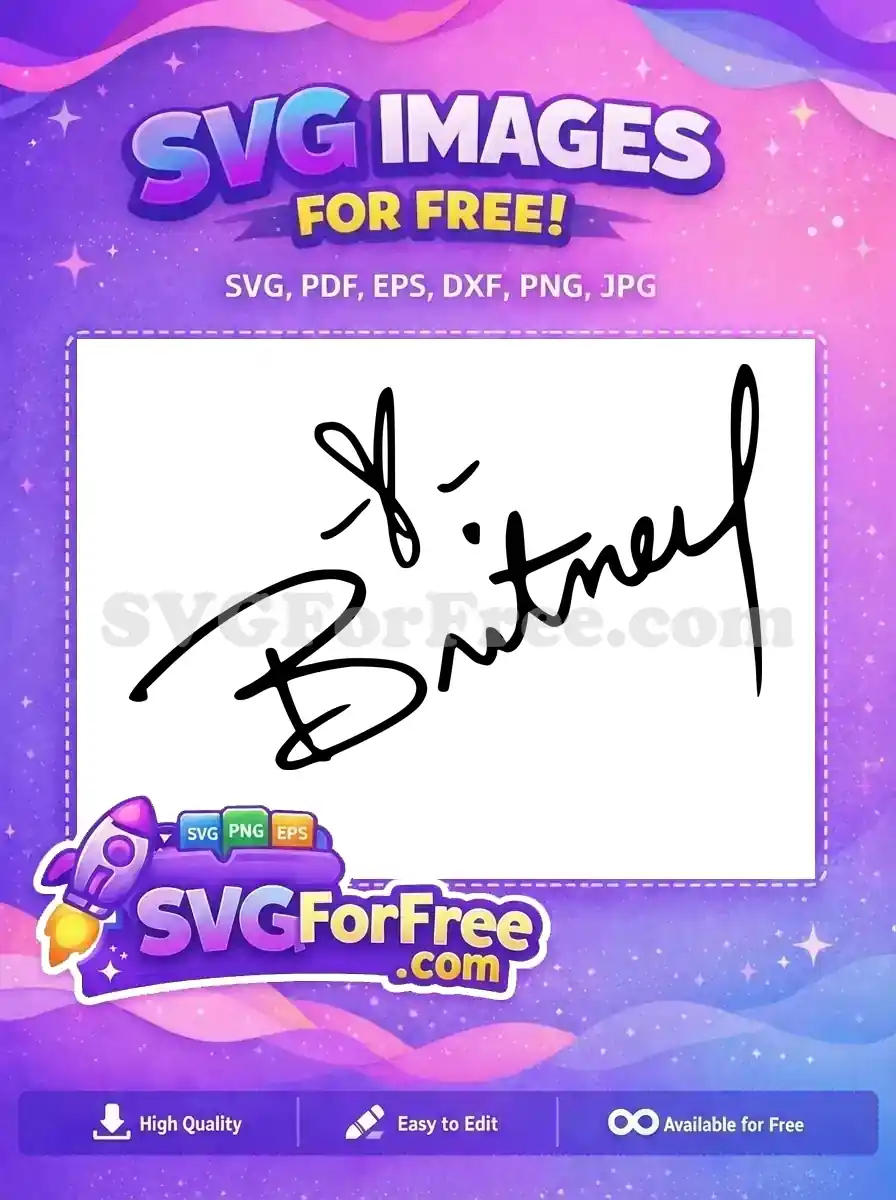 Free Britney Spears Signature Free Handwritten Style Free SVG