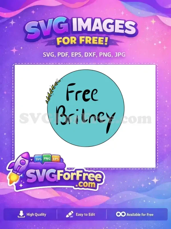 Free Teal Circle Free Black Text Free Britney Free SVG