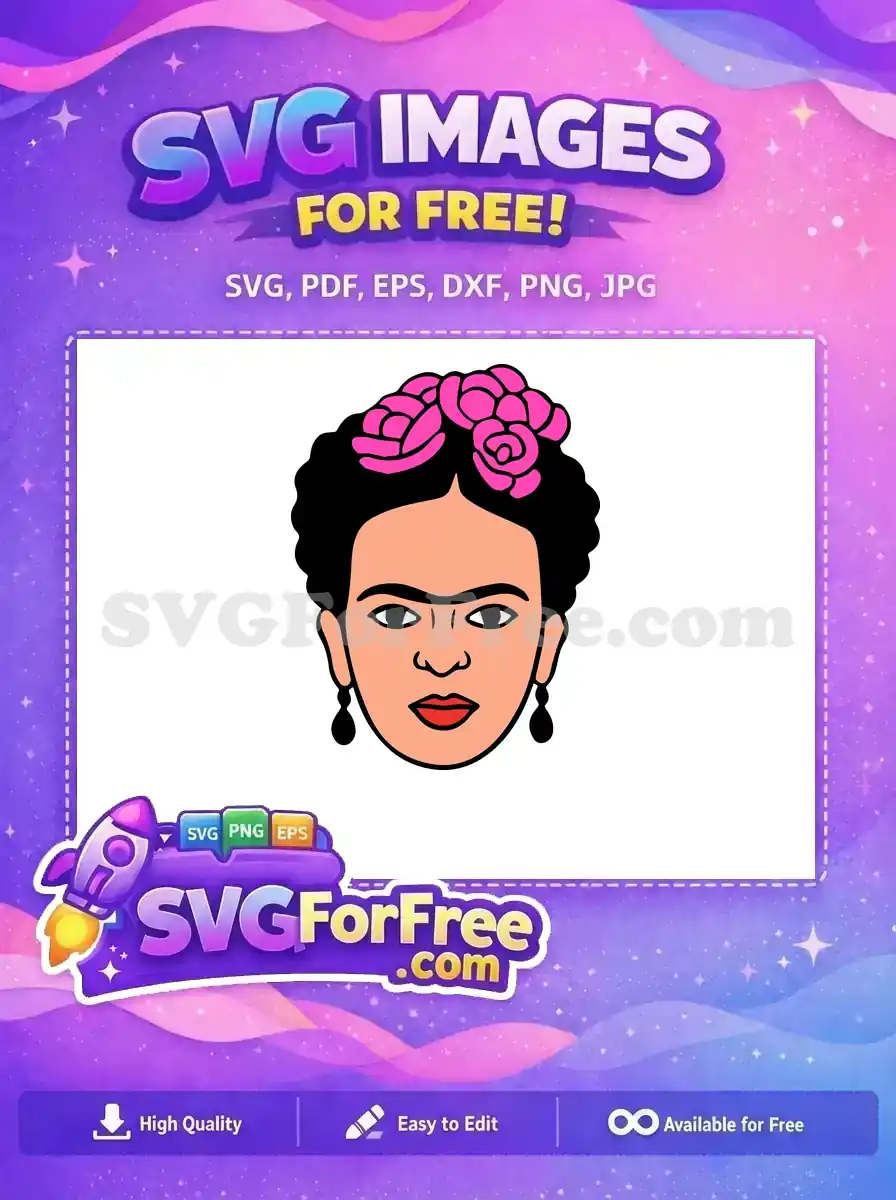 Free Pink Flower Crown Free Unibrow Frida Free SVG