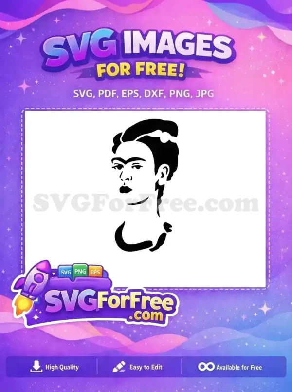 Free Monobrow Portrait Free Unibrow Woman Frida Kahlo Free SVG